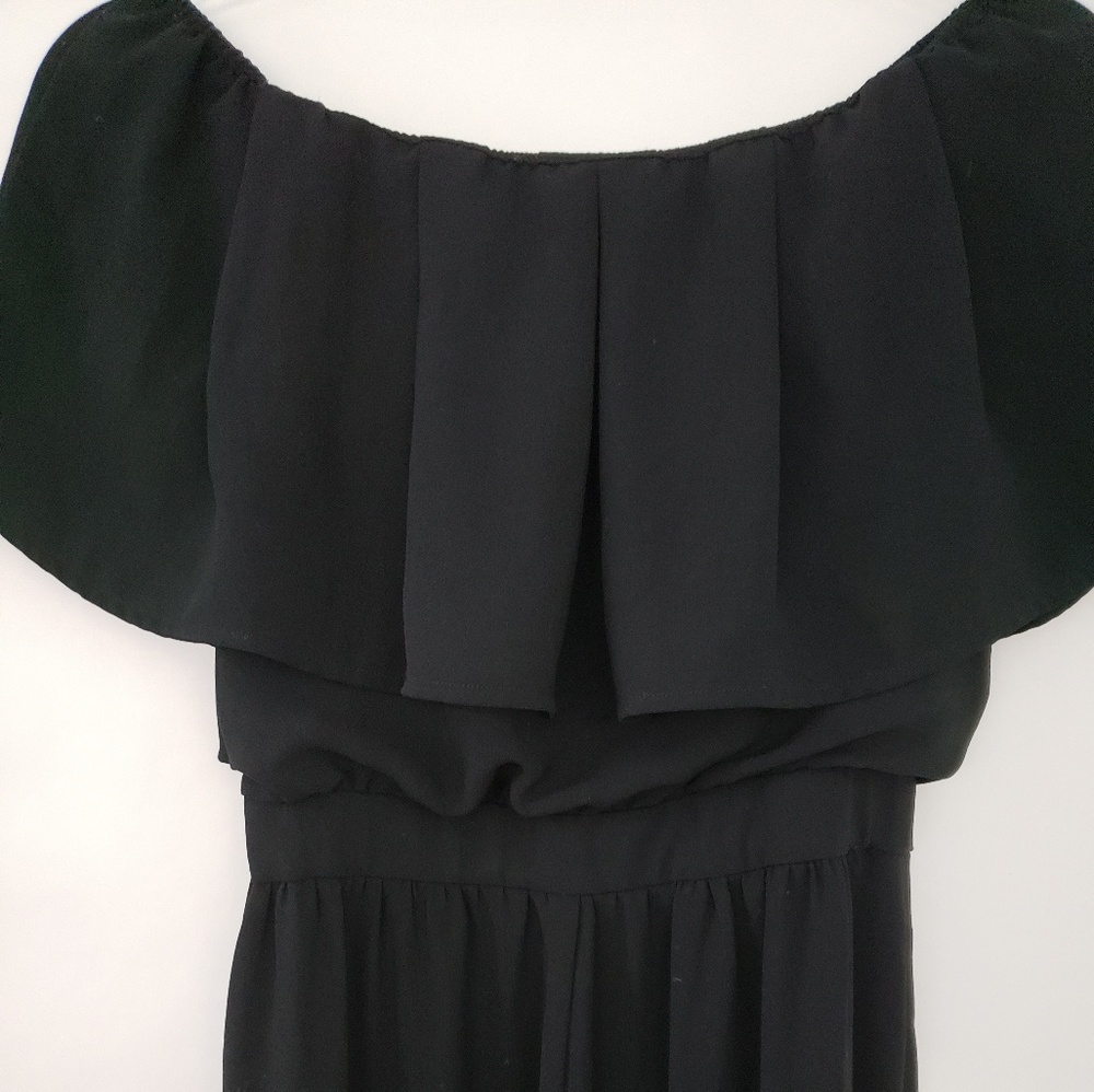 Vince Camuto Black Off Shoudler Ruffle Jumpsuit - Picture 3 of 6